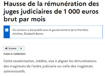 Le RN va demander la suppression de l'augmentation de 1 000 euros par mois qui a été octroyée aux magistrats quand le point d'indice est bloqué dans toute la fonction publique.