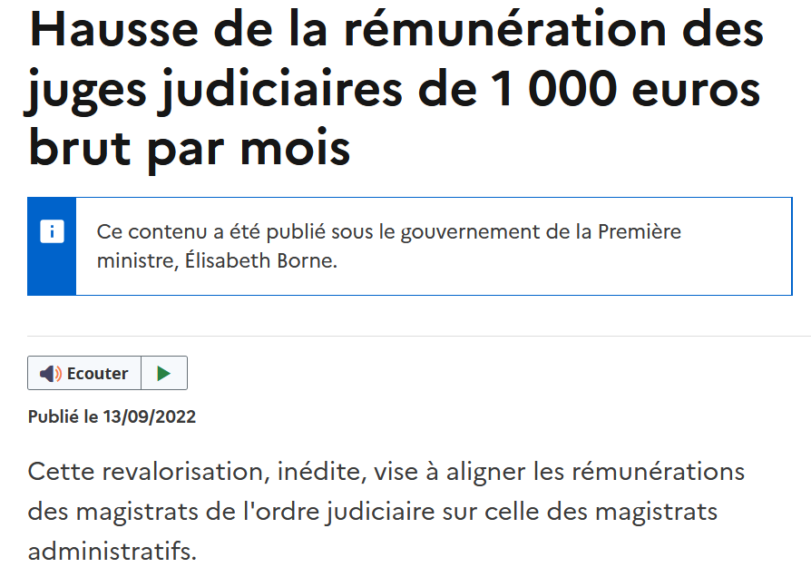 Le RN va demander la suppression de l'augmentation de 1 000 euros par mois qui a été octroyée aux magistrats quand le point d'indice est bloqué dans toute la fonction publique.