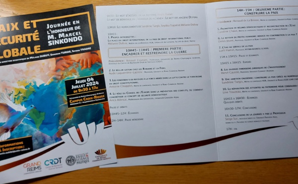 Journée Marcel SINKONDO : Paix et sécurité globale (URCA - Faculté de droit et de science politique)